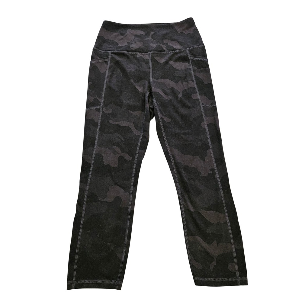 RBX Womens Camo High Rise Pocket Leggings Gray Black Size S RN 63619